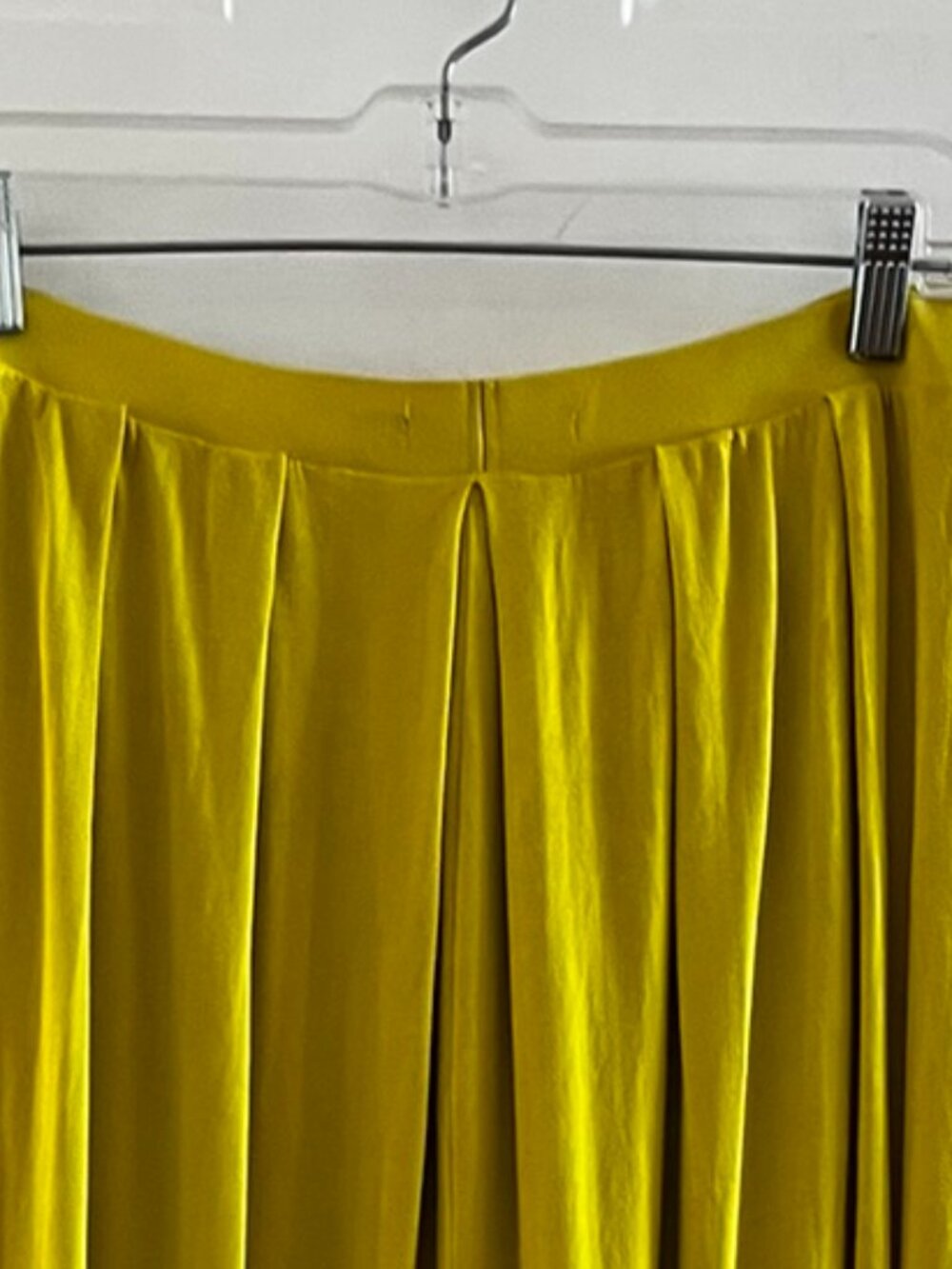 Gudrun Sjoden Woman's Yellow Ribbed Stretch Minimalist Maxi Skirt sz Lr - Picture 6 of 8